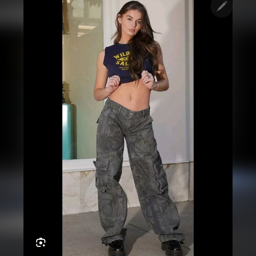 REVICE Gray Wide Leg Pants